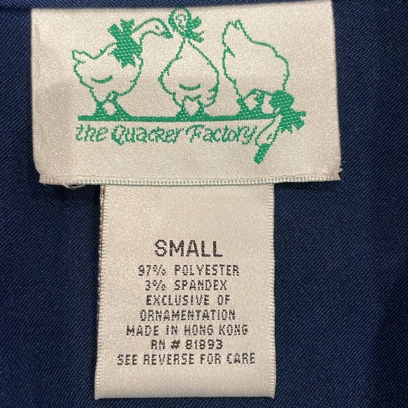 The Quaker Factory Pant Set Navy SnowFlakes Elastic Pants Button Up Cozy Holiday - Picture 3 of 4